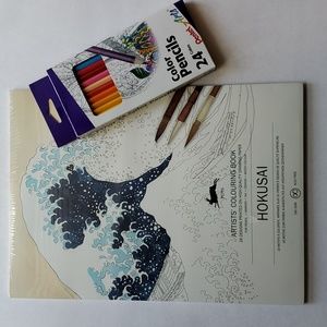 Hokusai Artist Coloring Book and Pencils